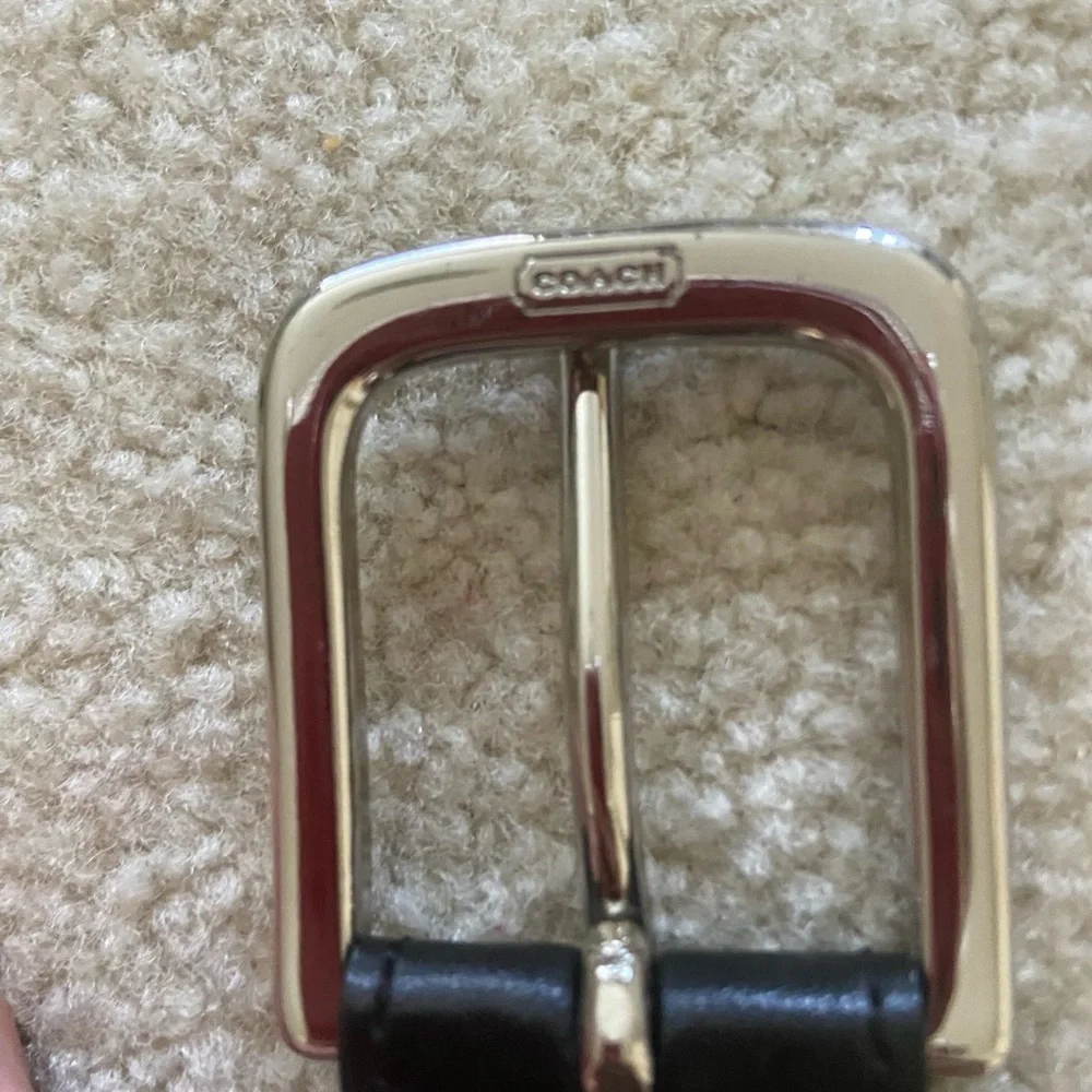Coach black leather unisex belt size 38 , see measurements